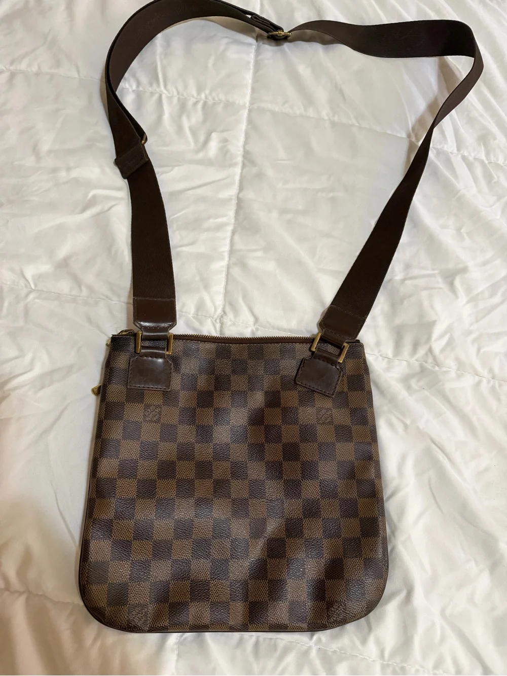 Brown Checkered Louis Vuitton Crossbody Bag